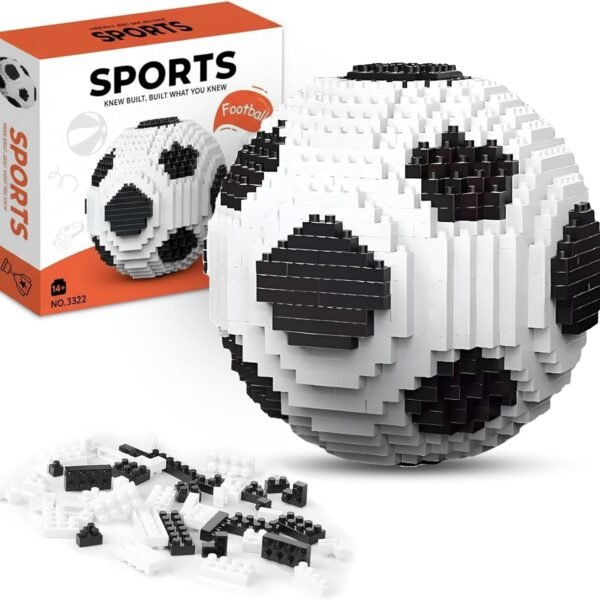 Football Building Block Set 800Pcs STEM Educational Puzzle Toy Block Decorations | Football Gifts for Boys, Girls Kids Miniature 3D Football Toy Model | Stress Relief Game & Birthday Gifts